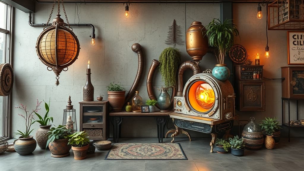 Afrofuturism Biopunk aesthetic example featuring recycled metal