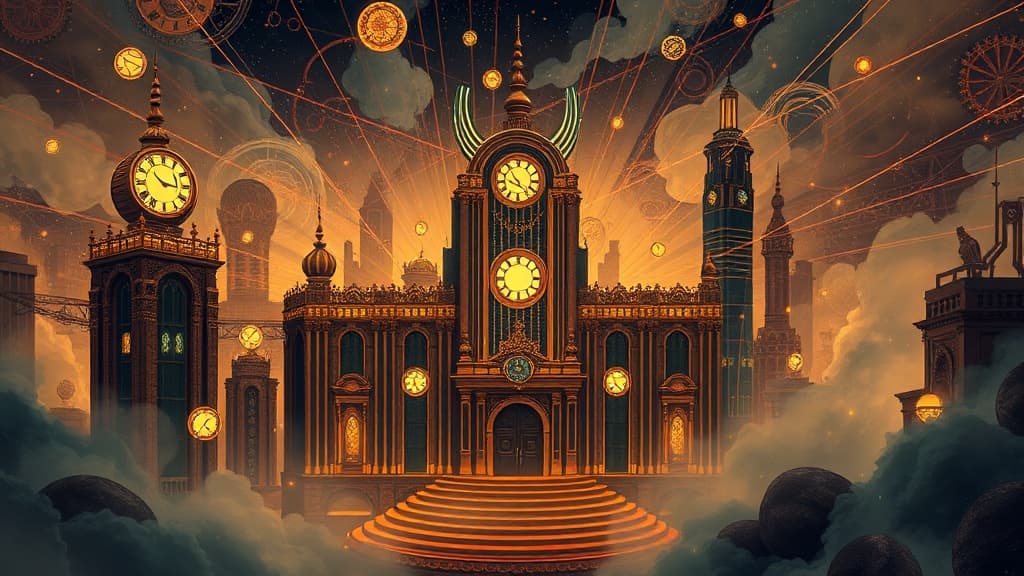 Afrofuturism Steampunk Deco aesthetic example featuring dark wood