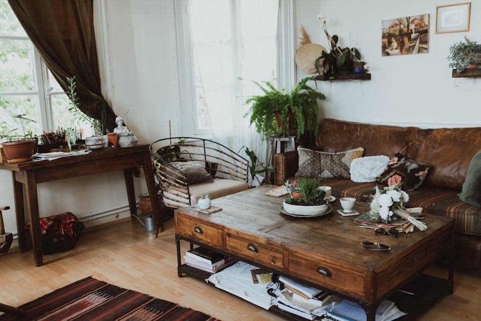 Boho Scandinavian aesthetic idea with wool