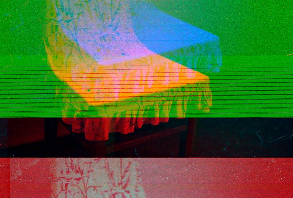 Psychedelic Glitch branding idea with distorted