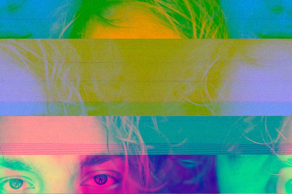 Psychedelic Glitch branding idea with glitch