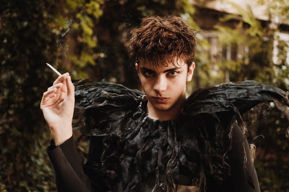 Brutalist Avant-Garde outfit idea with concrete-printed textile