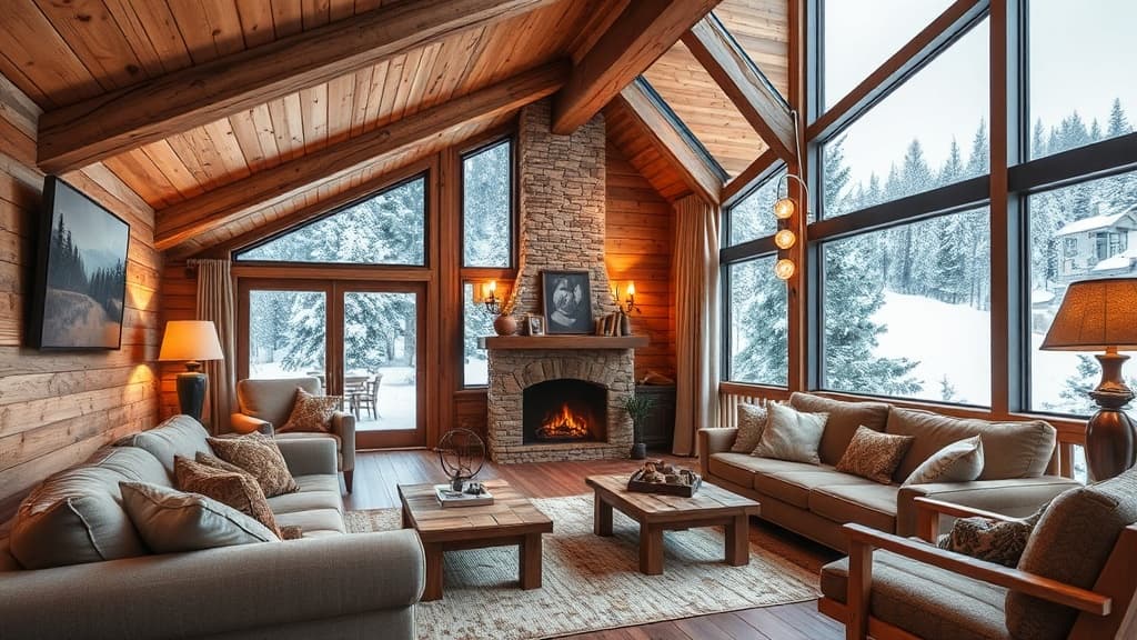 Chalet Chic moodboard image showing stone