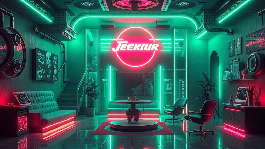 Cyberpunk Deco Noir aesthetic idea with velvet