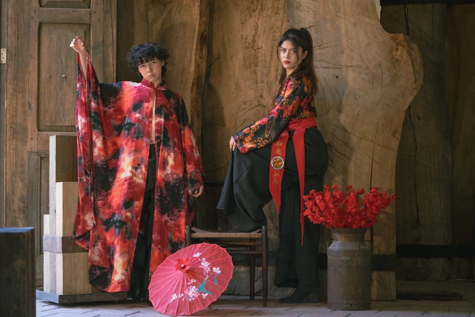 Cyberpunk Kimono outfit idea with ripstop nylon