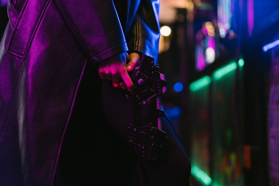 Cyberpunk Western branding idea with emblem