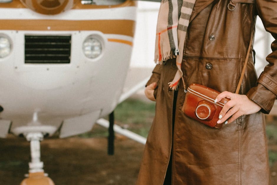 Dieselpunk Aviator Chic moodboard image showing canvas