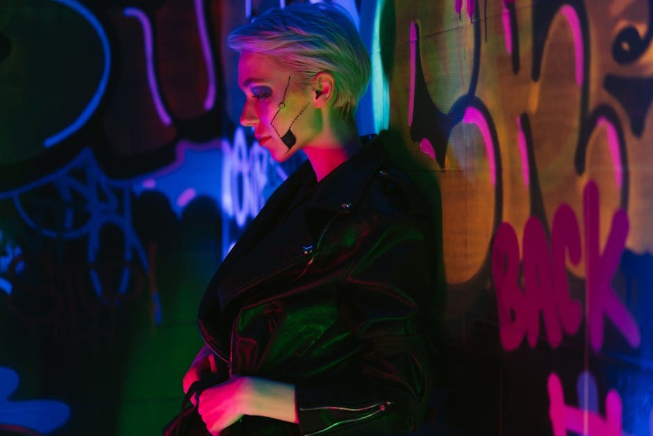 Futuristic Desert Punk moodboard image showing denim