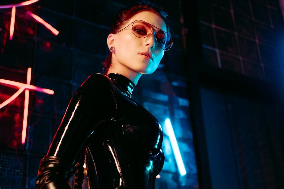 Glitchcore Rave outfit idea with pvc