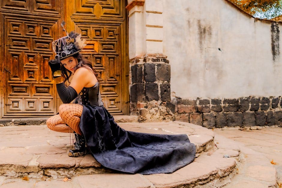 Gothic Steampunk outfit idea with leather
