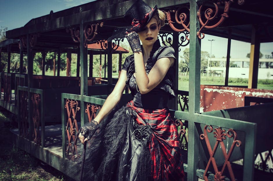 Gothic Steampunk outfit example featuring brocade