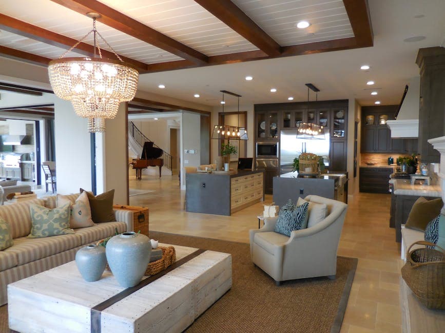 Grand Coastal aesthetic example featuring jute