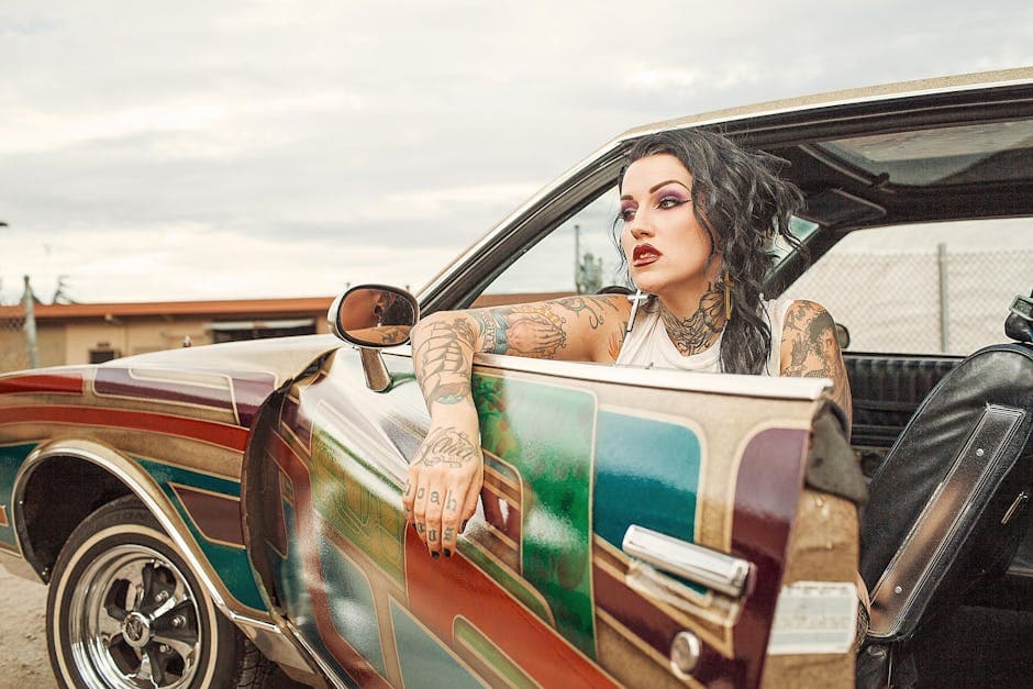 Greaser Rockabilly Rebel moodboard image showing denim