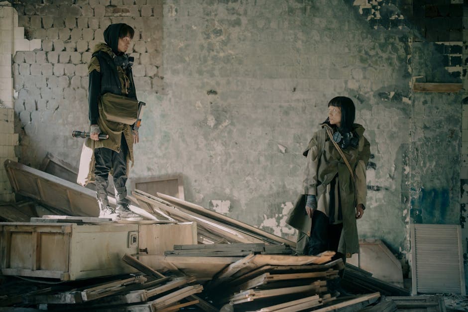 Post-Apocalyptic Ballerina outfit example featuring distressed leather