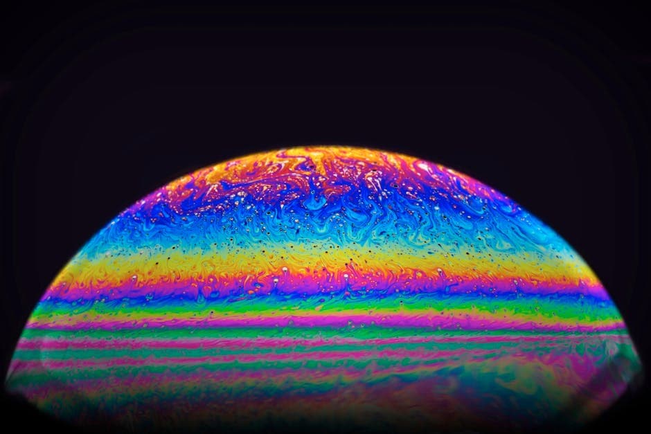 Psychedelic Space Age aesthetic idea with chrome