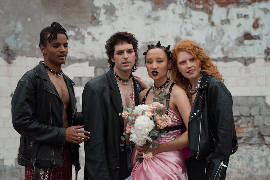 Renaissance Punk moodboard image showing distressed leather