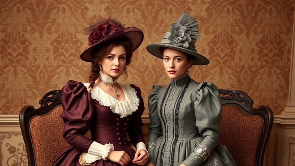 Steampunk Victorian Sci-Fi outfit example featuring brocade