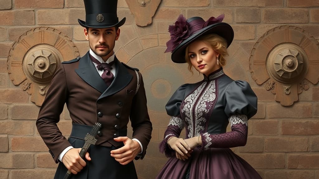 Steampunk Victorian Sci-Fi outfit idea with leather