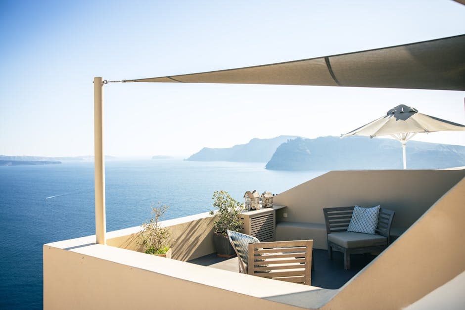 Sun-Drenched Santorini visual inspiration with rattan