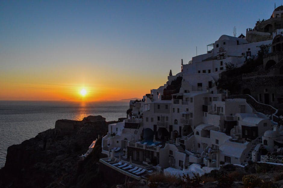 Sun-Drenched Santorini aesthetic idea with whitewashed plaster